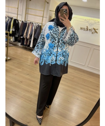 İTHAL Büyük Beden Güllü Kabartmalı Takım