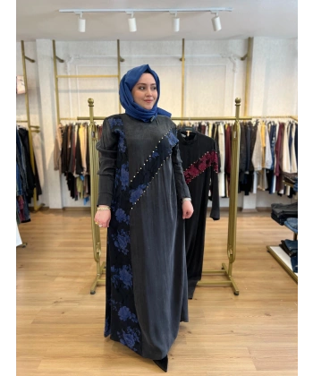 MEVA PLUS BY PUREVA Zımbalı İpek Cupra Elbise