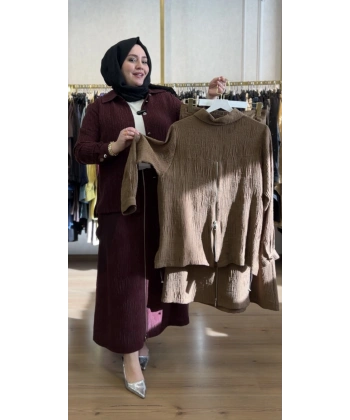FATMA DANIŞMAN Fermuarlı Bürümcük Takım
