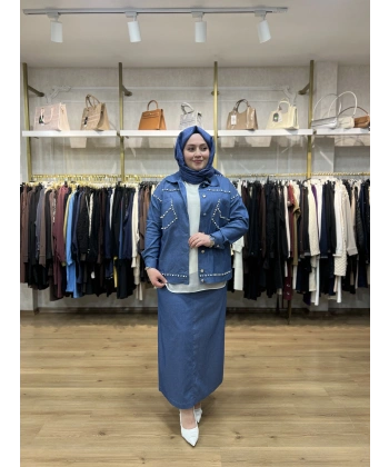 FATMA DANIŞMAN İncili Taşlı Etekli Takım