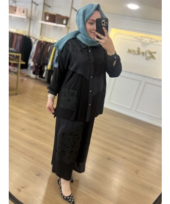 FATMA DANIŞMAN Güpürlü Etek Takım