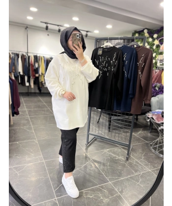 Levidor İncili Taşlı Sweat