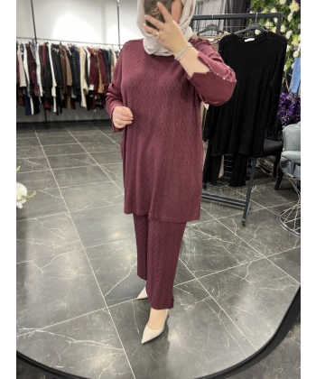 MEVA PLUS BY PUREVA İşlemeli Triko Takım