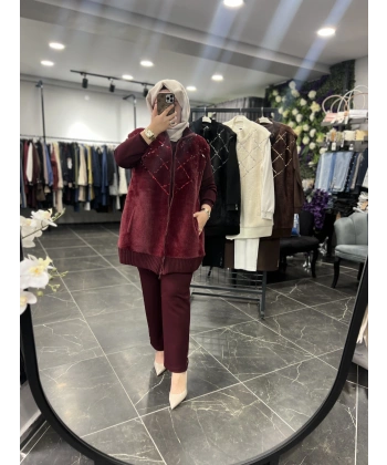 Pureva Baklava Taşlı Üçlü Takım