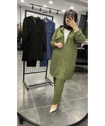 MEVA BY PUREVA Ceketli İthal Taşlı BÜYÜK BEDEN Takım