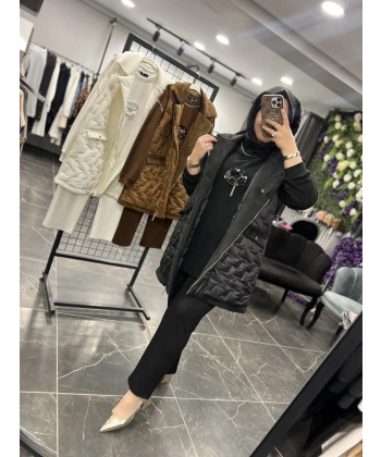 PUREVA Çiçek İşleme Yelekli Üçlü Takım