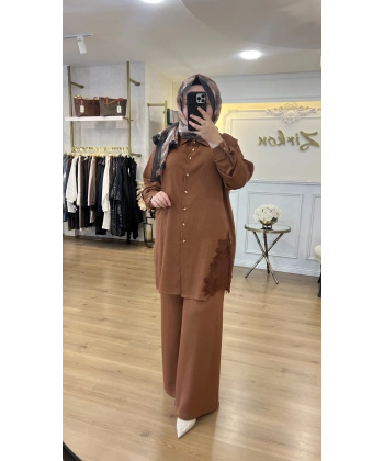 PUREVA DANTELLİ PAMUK SATEN TAKIM