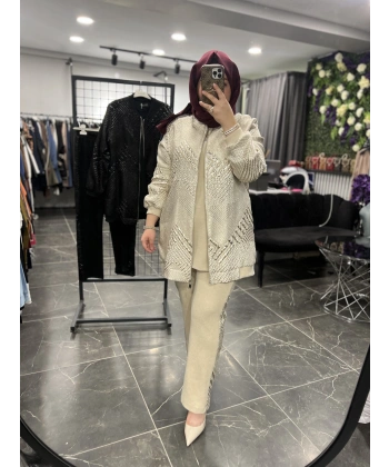 Pureva Jakarlı Ceketli Üçlü Takım