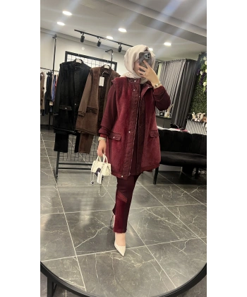 Pureva Kürklü Simli Üçlü Takım