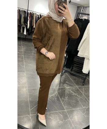 Pureva Omuz İşleme Kürklü Takım