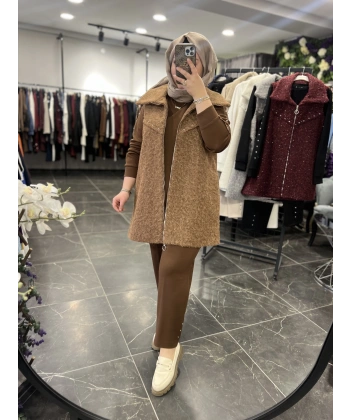 Pureva Zımbalı Simli Yelekli Üçlü Takım