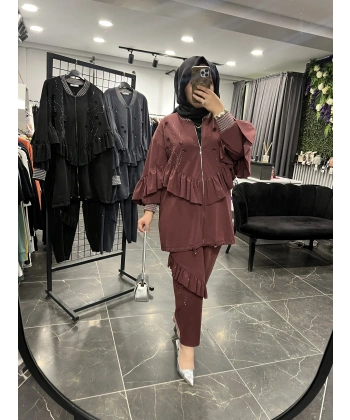 SOLİS Fırfırlı Taşlı Takım