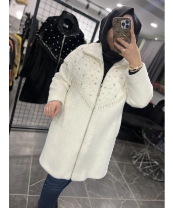 Solis İncili Saçaklı Angora Kürk