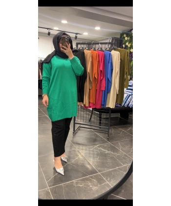 Çiçek Kabartma Merserize Tunik