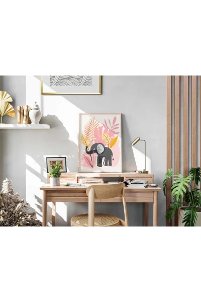 Siyah Fil Duvar Posteri | A2, A3, A4 Boyutlarında Çerçeveli ve Çerçevesiz Duvar Tablosu Seçenekleri, Çocukluk Hayalleri Koleksiyonu