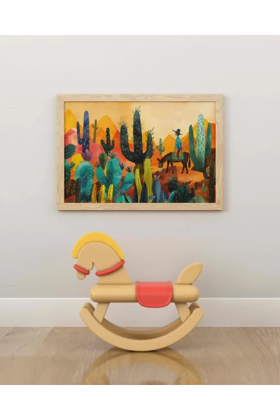 Çöllerdeki Minik Duvar Posteri | A2, A3, A4 Boyutlarında Çerçeveli ve Çerçevesiz Duvar Tablosu Seçenekleri, Çocukluk Hayalleri Koleksiyonu