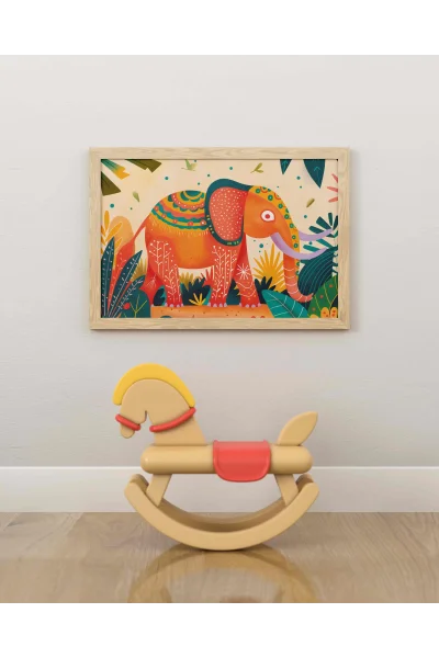 Otantik Fil Duvar Posteri | A2, A3, A4 Boyutlarında Çerçeveli ve Çerçevesiz Duvar Tablosu Seçenekleri, Çocukluk Hayalleri Koleksiyonu