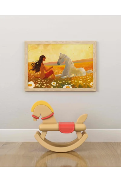 Yılkı Duvar Posteri | A2, A3, A4 Boyutlarında Çerçeveli ve Çerçevesiz Duvar Tablosu Seçenekleri, Çocukluk Hayalleri Koleksiyonu