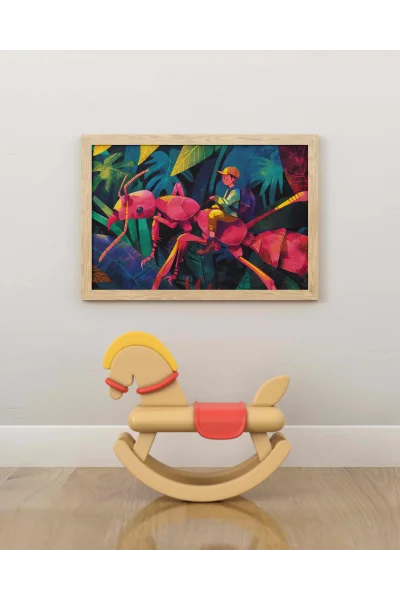 Karınca Duvar Posteri | A2, A3, A4 Boyutlarında Çerçeveli ve Çerçevesiz Duvar Tablosu Seçenekleri, Çocukluk Hayalleri Koleksiyonu