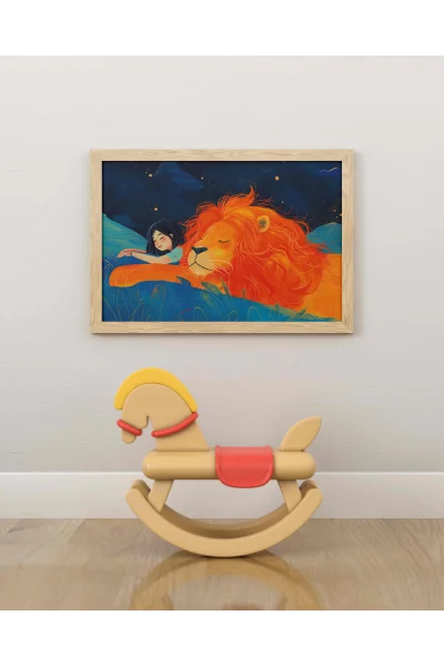 Aslan Kral Duvar Posteri | A2, A3, A4 Boyutlarında Çerçeveli ve Çerçevesiz Duvar Tablosu Seçenekleri, Çocukluk Hayalleri