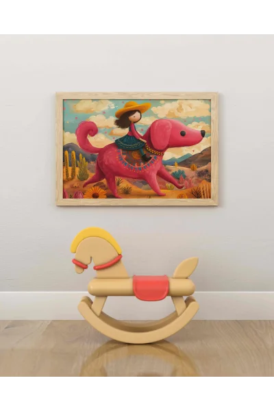 Hav-Hav Duvar Posteri | A2, A3, A4 Boyutlarında Çerçeveli ve Çerçevesiz Duvar Tablosu Seçenekleri, Çocukluk Hayalleri