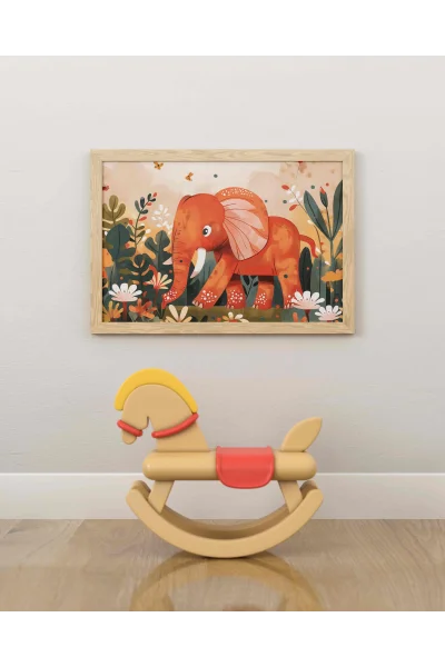 Pembe Fil Duvar Posteri | A2, A3, A4 Boyutlarında Çerçeveli ve Çerçevesiz Duvar Tablosu Seçenekleri, Çocukluk Hayalleri Koleksiyonu