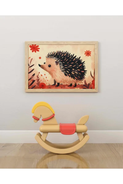 Bebek Kirpi Duvar Posteri | A2, A3, A4 Boyutlarında Çerçeveli ve Çerçevesiz Duvar Tablosu Seçenekleri, Çocukluk Hayalleri Koleksiyonu