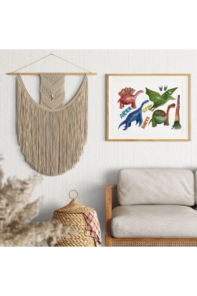 Jurassic Karşılaşma Duvar Tablosu | A2, A3, A4 Boyutlarında Çerçeveli ve Çerçevesiz Seçenekler, Çocukluk Hikayeleri Koleksiyonu