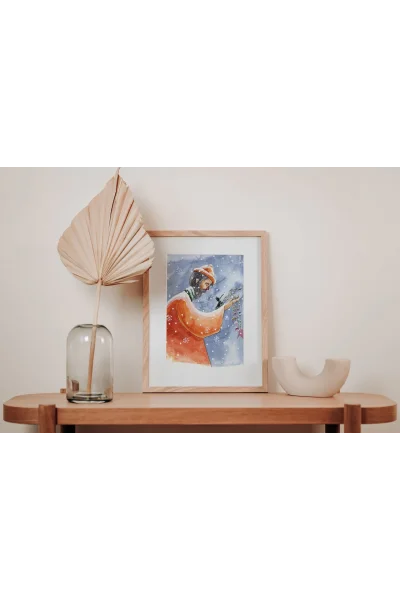 Kuklacı ve Yıldızlar Duvar Tablosu | A2, A3, A4 Boyutlarında Çerçeveli ve Çerçevesiz Seçenekler, Çocukluk Hikayeleri Koleksiyonu