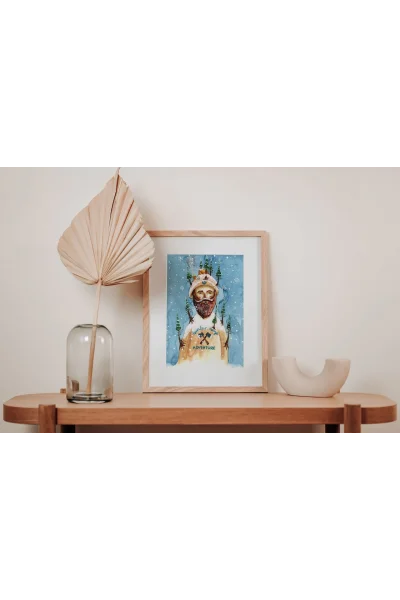 Kış Kampçısı; Macera Rüyası Duvar Tablosu | A2, A3, A4 Boyutlarında Çerçeveli ve Çerçevesiz Seçenekler, Çocukluk Hikayeleri Koleksiyonu