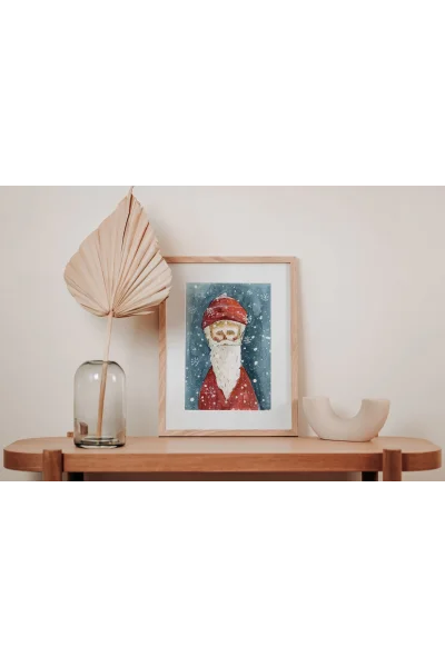 Noel Baba Duvar Tablosu | A2, A3, A4 Boyutlarında Çerçeveli ve Çerçevesiz Seçenekler, Çocukluk Hikayeleri Koleksiyonu