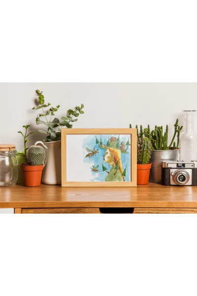 Kraliçe Arı Duvar Tablosu | A2, A3, A4 Boyutlarında Çerçeveli ve Çerçevesiz Seçenekler, Çocukluk Hikayeleri Koleksiyonu