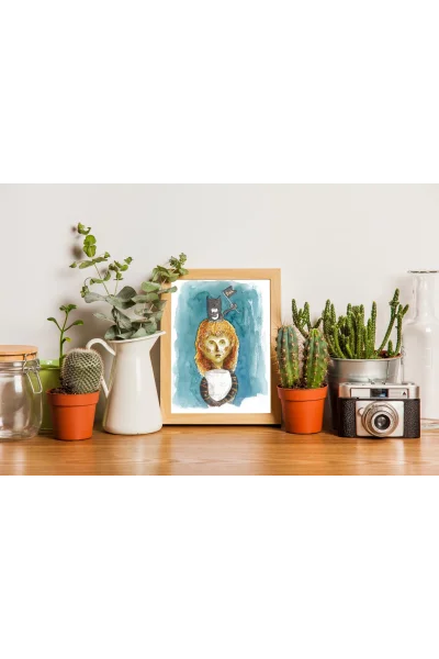 Uykucu Kedi Duvar Posteri | A2, A3, A4 Boyutlarında Çerçeveli ve Çerçevesiz Duvar Tablosu Seçenekleri, Çocukluk Hikayeleri Koleksiyonu