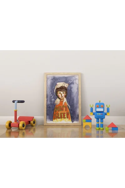 Dont Sleep Art Duvar Posteri | A2, A3, A4 Boyutlarında Çerçeveli ve Çerçevesiz Duvar Tablosu Seçenekleri, Çocukluk Hikayeleri Koleksiyonu