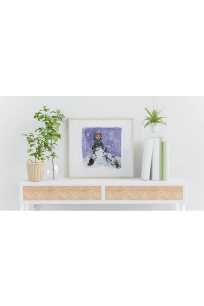 Kartopu Örgüsü Duvar Posteri | A2, A3, A4 Boyutlarında Çerçeveli ve Çerçevesiz Duvar Tablosu Seçenekleri, Çocukluk Hikayeleri Koleksiyonu