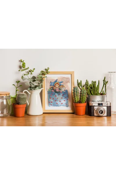 Mavi Battaniyem Duvar Posteri | A2, A3, A4 Boyutlarında Çerçeveli ve Çerçevesiz Duvar Tablosu Seçenekleri, Çocukluk Hikayeleri Koleksiyonu