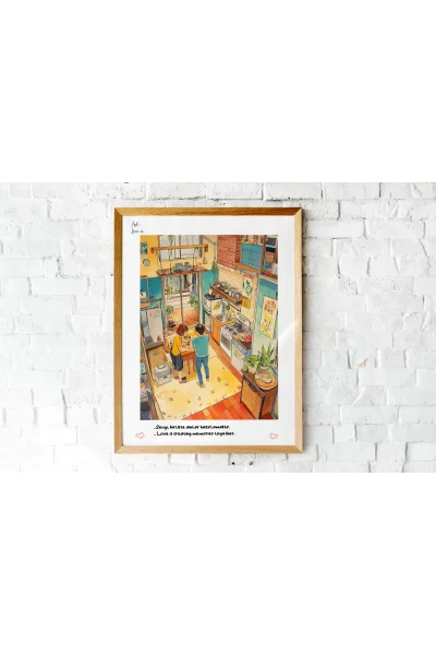 Sevgililer Günü İçin Sevgiyi Anlatan Özel Tasarım Tablolar | A2, A3, A4 Boyutlarında Çerçeveli Duvar Tablosu Seçenekleri, LOVE Koleksiyonu