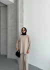 Bej Çımalı Modal Tesettür Alt Üst Takım