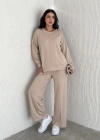 Bej Modal Çıma Detaylı Alt Üst Bayan Takım