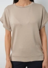 Bej Yarasa Kol Yırtmaç Detaylı Oys Model Tişört