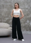 Siyah Zara Bel Kadın Bol Paça Pantolon
