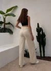 Beyaz Oys Model Çımalı Pantolon