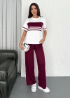 Bordo Parçalı Modal Kadın Alt Üst Takım