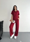 Bordo Polo Yaka Modal Takım