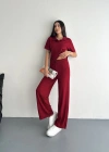 Bordo Polo Yaka Modal Takım