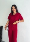 Bordo Polo Yaka Modal Takım