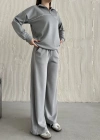 Gri Modal Ara Biyeli Yarım Fermuarlı Takım