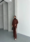 Kahve Çımalı Modal Tesettür Alt Üst Takım