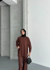 Kahve Çımalı Modal Tesettür Alt Üst Takım