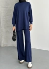 Lacivert Çımalı Modal Tesettür Alt Üst Takım